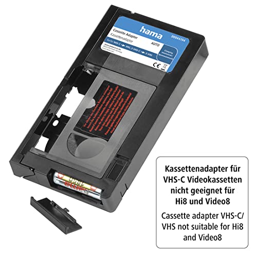 Hama VHS-C / VHS Cassette adaptador automático, Compatible con cintas VHS-C / S-VHS (6mm)