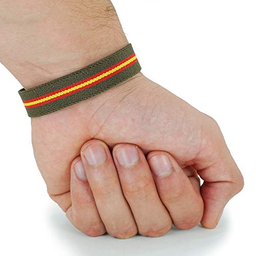 HAND-PRO Pulsera Bandera de España Hombre Cinta Bandera España Pulseras de España Tela Cinta para Llaves españa