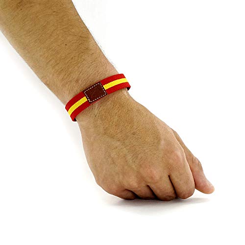 HAND-PRO Pulsera España Hombre Elastica Pulsera españa Cuero Pulsera badnera españa Cinta Bandera españa