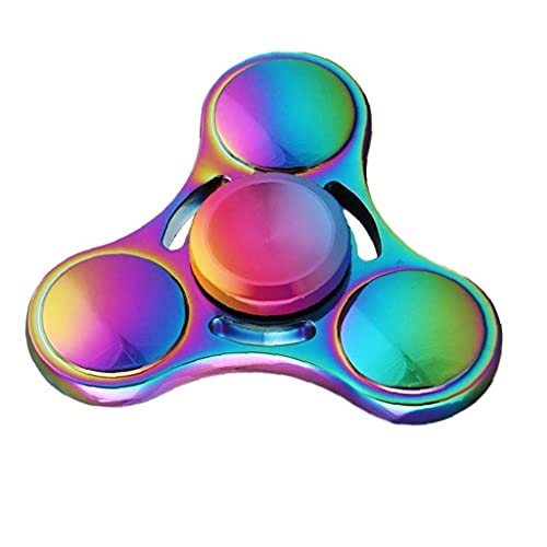 Hand Spinner Juguete, Rainbow Metal Tri Spinter Tri-spinter Fidget Toy Para El Estrés Y El Alivio De La Ansiedad - Edc Office Toy