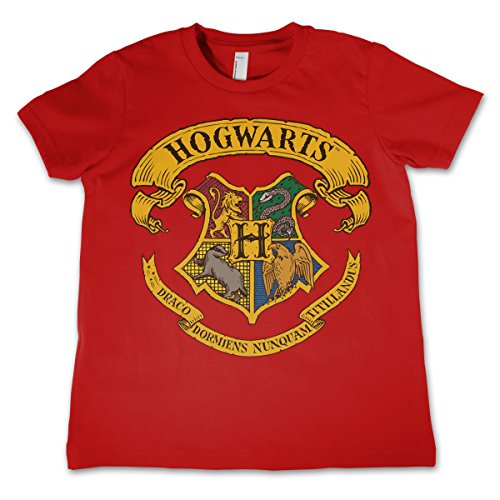 HARRY POTTER Licenciado Oficialmente Hogwarts Crest Niños Camiseta - Rojo 11/12 años