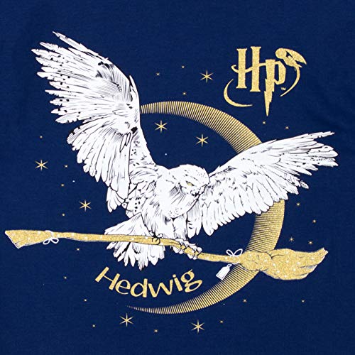 HARRY POTTER Pijamas de Manga Larga para niñas Hedwig Ajuste Ceñido Azul 8-9 Años