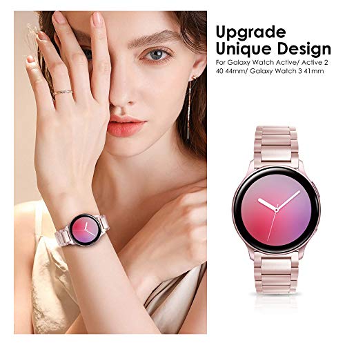 Hatolove 20mm Correa Compatible con Samsung Galaxy Watch Active/ Active 2, Pulsera de Repuesto de Acero Inoxidable Banda de Metal para Galaxy Watch 42mm/Gear S2 Classic/Gear Sport/Galaxy Watch 3 41mm