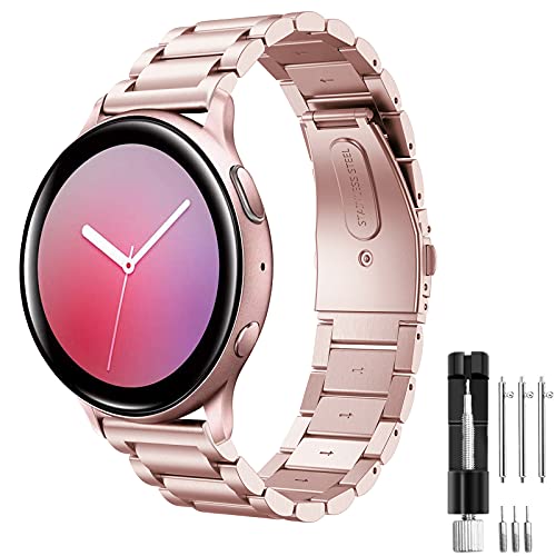 Hatolove 20mm Correa Compatible con Samsung Galaxy Watch Active/ Active 2, Pulsera de Repuesto de Acero Inoxidable Banda de Metal para Galaxy Watch 42mm/Gear S2 Classic/Gear Sport/Galaxy Watch 3 41mm