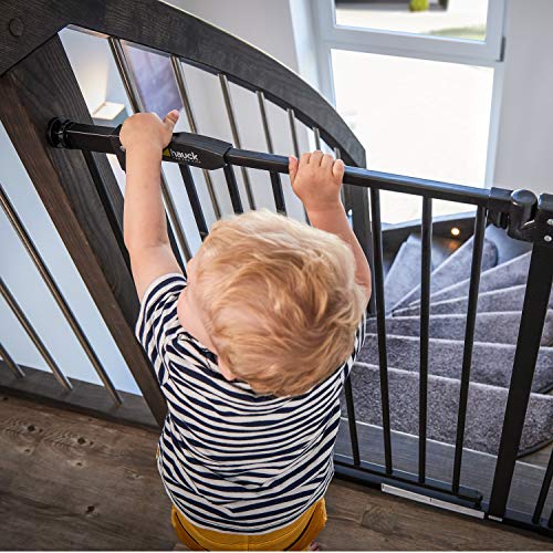 Hauck Barrera de Seguridad de Niños para Puertas y Escaleras Close N Stop Safety incl. Extension 9 cm, Sin Agujeros, 84 - 89 cm, Metal, Negro