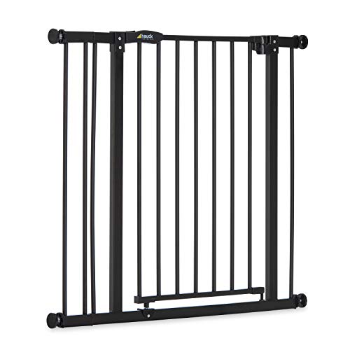 Hauck Barrera de Seguridad de Niños para Puertas y Escaleras Close N Stop Safety incl. Extension 9 cm, Sin Agujeros, 84 - 89 cm, Metal, Negro