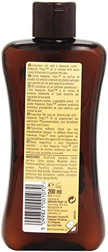 HAWAIIAN Tropic Tanning Oil - Aceite Bronceador Solar Corporal, Potenciador del Bronceado Fragancia Tropical, Transparente, Pack 3 x 200 Mililitros