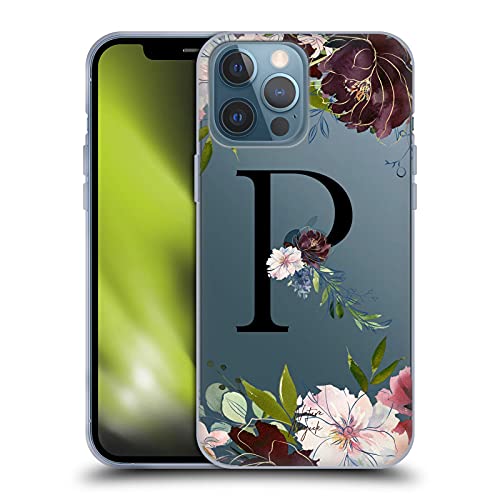 Head Case Designs Licenciado Oficialmente Nature Magick Letra R Floral Black Monogram 2 Carcasa de Gel de Silicona Compatible con Apple iPhone 13 Pro MAX