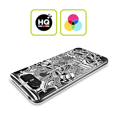 Head Case Designs Shogun Máscara de Demonio Japonés Blanco Y Negro Carcasa de Gel de Silicona Compatible con LG K22