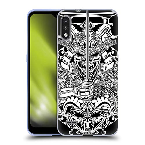 Head Case Designs Shogun Máscara de Demonio Japonés Blanco Y Negro Carcasa de Gel de Silicona Compatible con LG K22