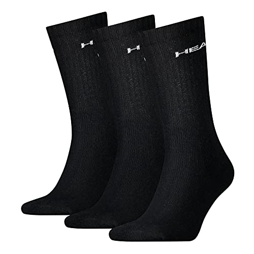 Head Crew 3P Calcetines, Black, 043 Unisex Adulto