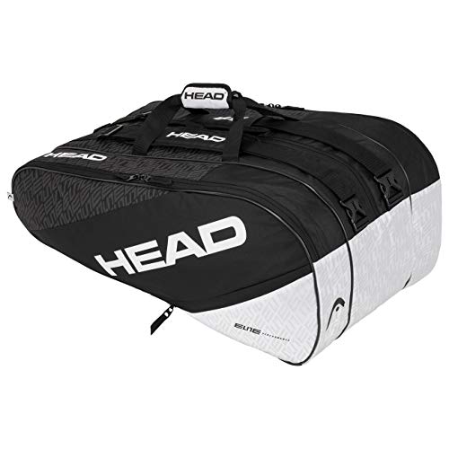 Head Elite 12R Monstercombi Bolsa de Tenis, Adultos Unisex, Negro/Blanco