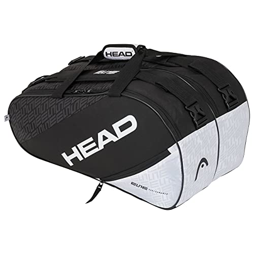 Head Elite Supercombi Bolsa Tenis, Unisex-Adult, Negro/Blanco, Largo-6 Palas de Padel