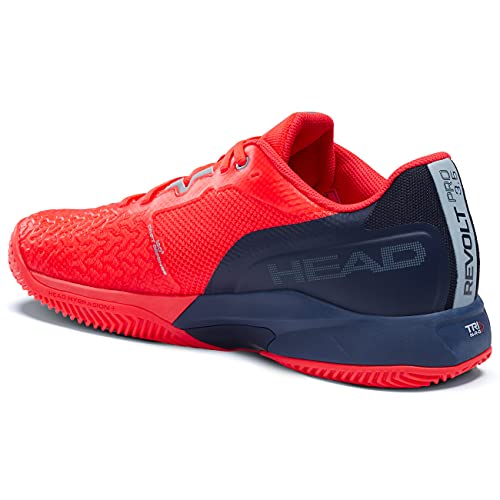 HEAD Revolt Pro 3.5 Clay Men, Tennis Shoe Hombre, Rojo Neón Azul Oscuro, 44 EU