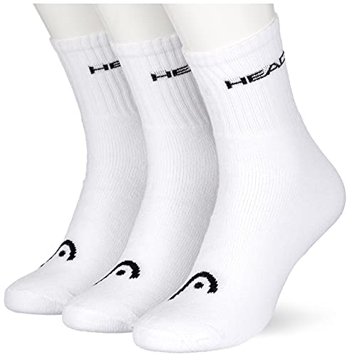 Head Unixex Short Crew Socks Calcetines Cortos de tripulación, White, 43 Regular Unisex Adulto