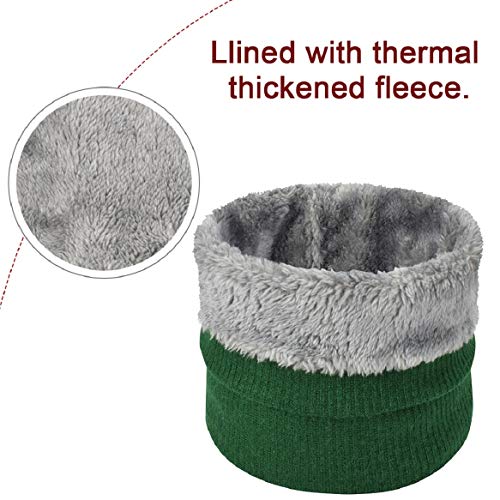 heekpek Bufanda de punto unisex Bufanda de abrigo de invierno con cuello grueso y bufanda para mujer y hombre Bufanda de cuello(Verde)