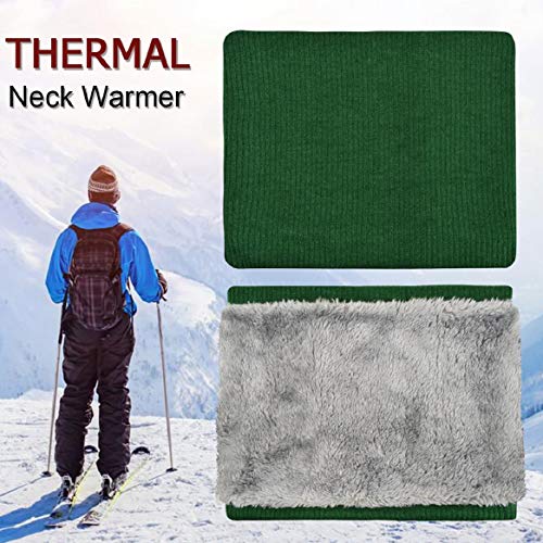 heekpek Bufanda de punto unisex Bufanda de abrigo de invierno con cuello grueso y bufanda para mujer y hombre Bufanda de cuello(Verde)