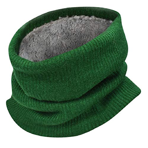 heekpek Bufanda de punto unisex Bufanda de abrigo de invierno con cuello grueso y bufanda para mujer y hombre Bufanda de cuello(Verde)