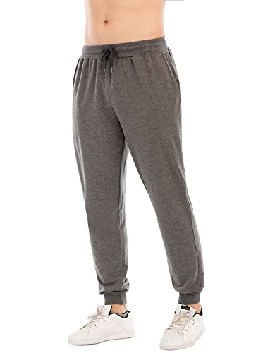 heekpek Jogging para Hombre Pants Pantalones Deportivos Ropa Deportiva para Hombres Joggers Sweat Pants Largos Deporte Chándal Algodón Casual Deporte Slim Fit Elástica Ejercicio(Gris Oscuro,XL)