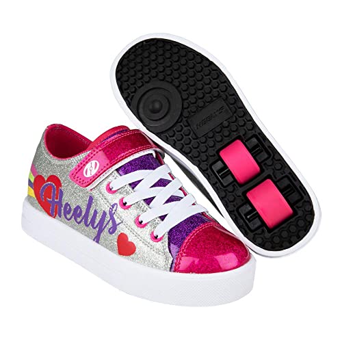 Heelys Hly-g2w-1665, Zapatos con Ruedas, Corazón arcoíris Plateado, 34 EU