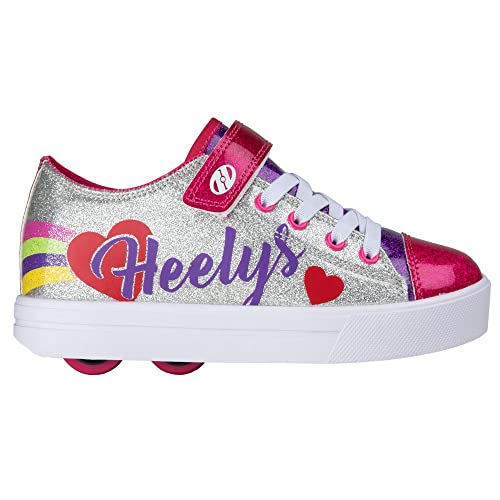 Heelys Hly-g2w-1665, Zapatos con Ruedas, Corazón arcoíris Plateado, 34 EU