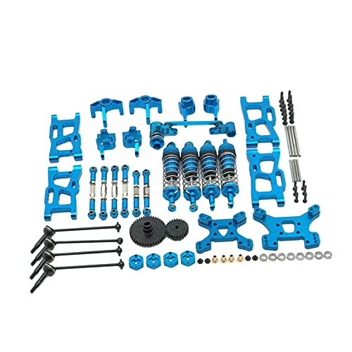 Hellery 1/12 RC Upgrade Metal Kit Completo Varilla de tracción para WLtoys 144001 124019 Piezas de Bricolaje de Coche - Azul