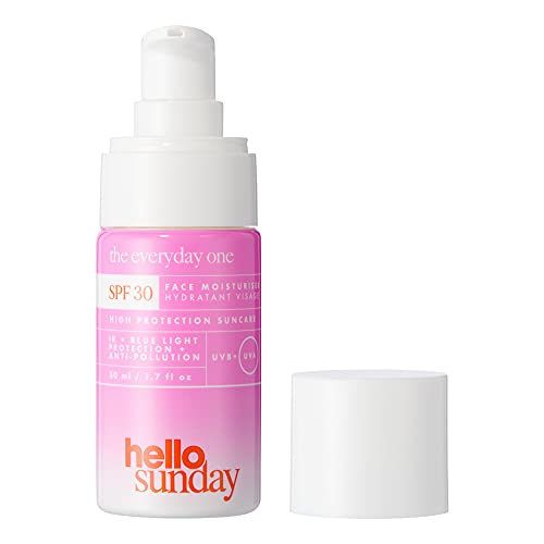 hello sunday | the everyday one - Crema hidratante facial con ácido hialurónico y carnosina - con factor de protección solar SPF 30, 50 ml