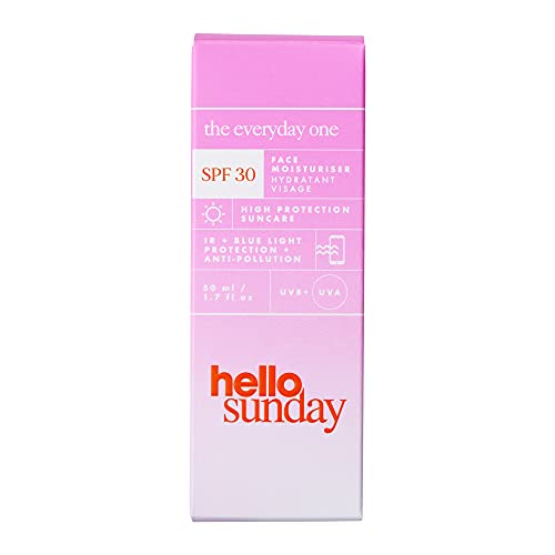 hello sunday | the everyday one - Crema hidratante facial con ácido hialurónico y carnosina - con factor de protección solar SPF 30, 50 ml