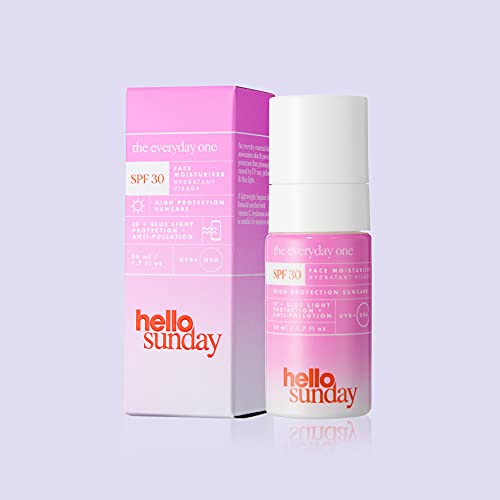 hello sunday | the everyday one - Crema hidratante facial con ácido hialurónico y carnosina - con factor de protección solar SPF 30, 50 ml