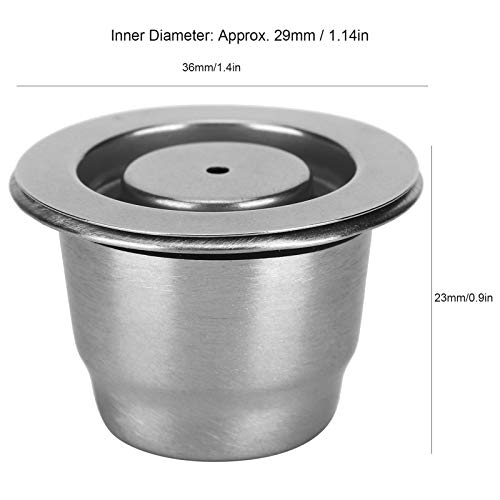 HelloCreate 20ml de acero inoxidable reutilizable cápsula de café Shell cuchara cepillo apto para Nespresso U máquina de café