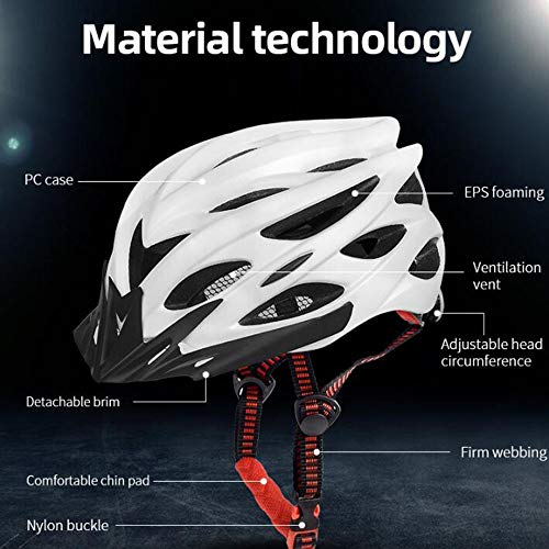 Helmets Casco de Bicicleta, MTB para Hombre y Mujer, Ajustable,Casco Bicicleta con luz, Certificación CE, para Montar Ski Snowboard Unisex Cascos Bici Adultos
