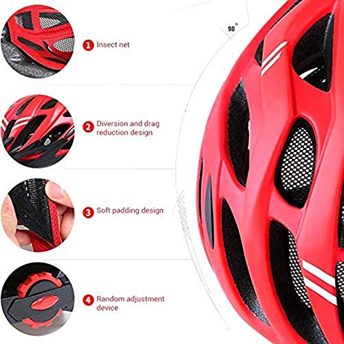 Helmets Casco de Bicicleta,MTB para Hombre y Mujer, Ajustable,Casco Bicicleta con Luz LED,Casco Bici con CE Certifiacdo,para Ciclismo de Montaña Motocicleta