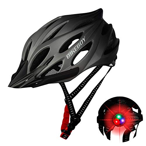 Helmets Casco de Bicicleta,MTB para Hombre y Mujer, Ajustable,Casco Bicicleta con Luz LED,Casco Bici con CE Certifiacdo,para Ciclismo de Montaña Motocicleta