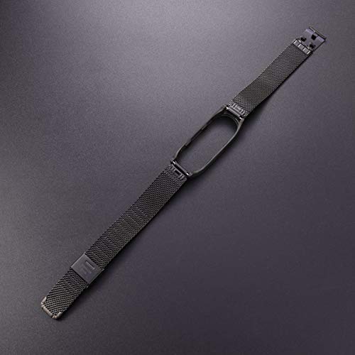 Hemobllo Reemplazo de Pulsera Compatible con Xiaomi 4 Acero Inoxidable Correa de Metal de reemplazo Universal para Hombres Mujeres Compatible con Mi-Band 4 (Milan-Band Negro)