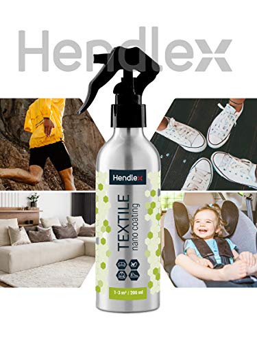 Hendlex Spray Nano Impermeabilizante de Textil 200ml | Nanotecnologia Hace tu Ropa de Agua Impermeable, Calzados, tapicerías, etc. Spray impermeabilizante y Repelente de líquidos y Manchas