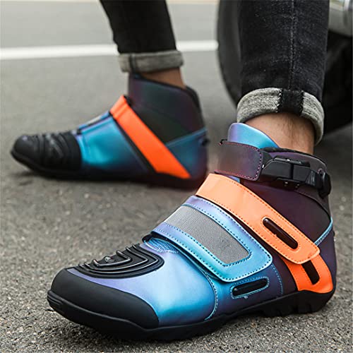 Hensftods Motocicleta Hombres Tendencia Colorida Cambio Color Equitación Viajes Fuera la Carretera Señoras Carreras callejeras Zapatos Motocicleta Black Red 5.5