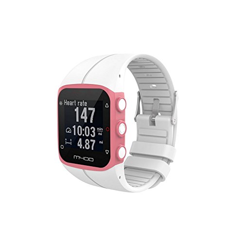 Hensych® - Correa de muñeca de repuesto para reloj Polar M400, M430, reloj para correr con GPS, color blanco