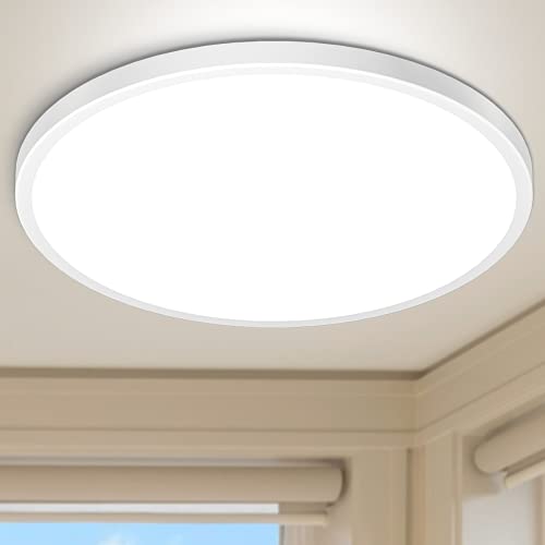 Hepside Plafon LED Techo,160LED 28W Lámpara LED Techo Ø30CM 2520LM Lampara Habitacion Techo Redonda Blanca 6000K 21mm Ultra Delgado IP44 Luz LED Techo para Cocina Dormitorio Baño Salon Comedor Pasillo