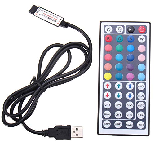 HEQIE-YONGP 44 Clave USB Control Remoto para RGB LED Luz de Tira PC DE TV Atrás