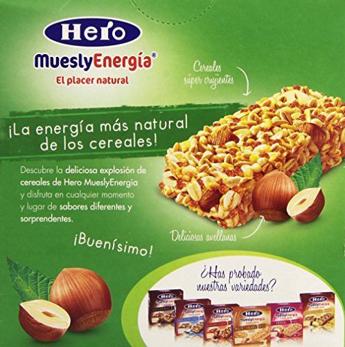 Hero Muesly Energía Barritas Crujientes de Avellanas Pack 5 Cajas de 6x25 g