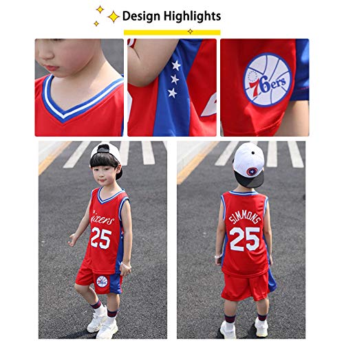 HGFDSA Conjunto De Camiseta De Baloncesto Infantil, Chaleco Sin Mangas para Niños, para Uniformes del Equipo De Niños De 4 a 12 Años, Tejido Transpirable Fresco,Warriors Blue no. 30,S