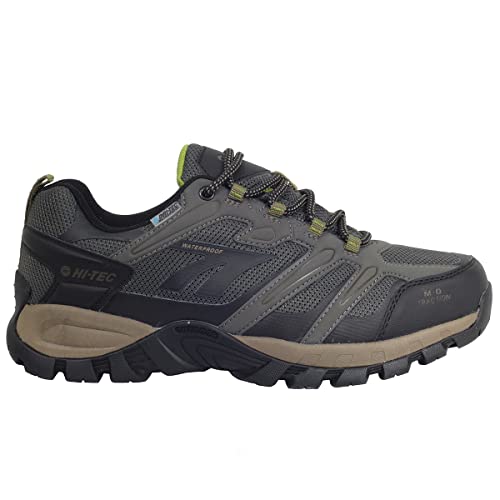 HI-TEC Muflon Low, Zapatillas de Trekking Hombre,Calzado Senderismo Hombre Impermeable, Calzado montaña Hombre (Verde Oliva, Numeric_42)