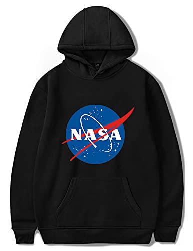 Hifoda Sudadera de Moda Simple Niño Niña Sudaderas con Capucha NASA Divertida Estampado de Espacio Streetwear Casual (XXS)