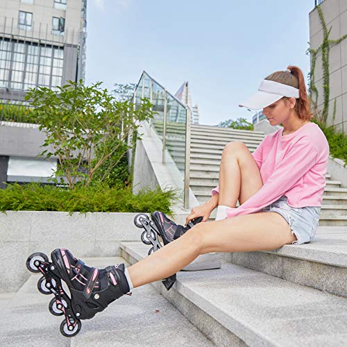 Hikole Patines en Línea para Niñas y Niños Patines 4 Ruedas Ajustable con Luz Tamaño 30-41 per Niños y Adulto(M,34-37)