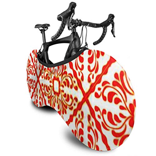 HJHJJ Cubierta de Rueda de Bicicleta Talavera Patrón Patchwork Indio Azulejos Portugal Antipolvo Bicicleta Bolsa de Almacenamiento Interior A Prueba de arañazos, Lavable Neumático de Alta Elasticidad