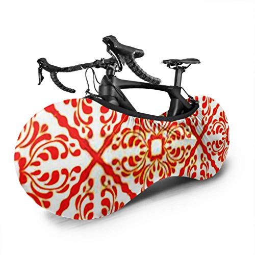 HJHJJ Cubierta de Rueda de Bicicleta Talavera Patrón Patchwork Indio Azulejos Portugal Antipolvo Bicicleta Bolsa de Almacenamiento Interior A Prueba de arañazos, Lavable Neumático de Alta Elasticidad