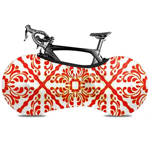 HJHJJ Cubierta de Rueda de Bicicleta Talavera Patrón Patchwork Indio Azulejos Portugal Antipolvo Bicicleta Bolsa de Almacenamiento Interior A Prueba de arañazos, Lavable Neumático de Alta Elasticidad