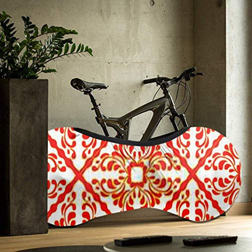 HJHJJ Cubierta de Rueda de Bicicleta Talavera Patrón Patchwork Indio Azulejos Portugal Antipolvo Bicicleta Bolsa de Almacenamiento Interior A Prueba de arañazos, Lavable Neumático de Alta Elasticidad