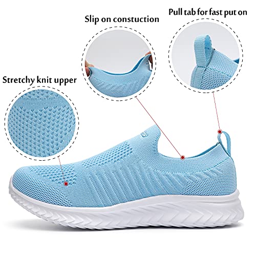 HKR Zapatillas Deporte para Mujer Ligeros Zapatos de Trabajo Calzado Cómodo para Caminar Gimnasio Jogging Azul Claro 39 EU