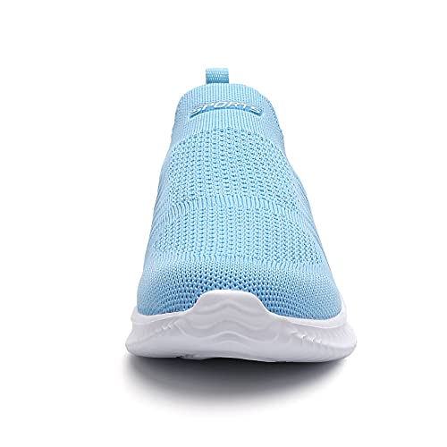 HKR Zapatillas Deporte para Mujer Ligeros Zapatos de Trabajo Calzado Cómodo para Caminar Gimnasio Jogging Azul Claro 39 EU